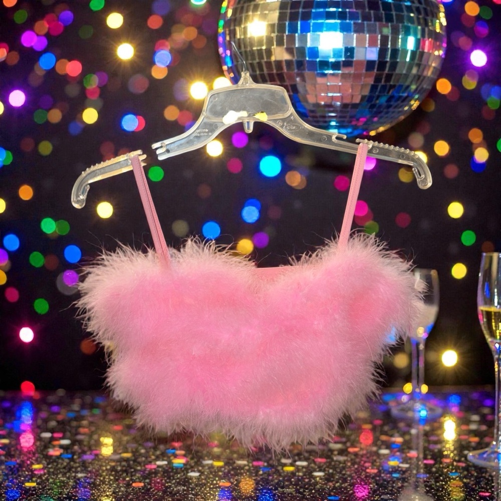 Pink Fuzzy Crop Top